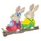 Twin Bunnies Wall Stencil | 1898 by Designer Stencils | Animal & Nature Stencils | Reusable Art Craft Stencils for Painting on Walls, Canvas, Wood | Reusable Plastic Paint Stencil for Home Makeover | Easy to Use & Clean Art Stencil
